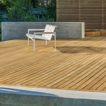 Ipe Deck, Concrete Seat Wall and Round Cedar Spa
