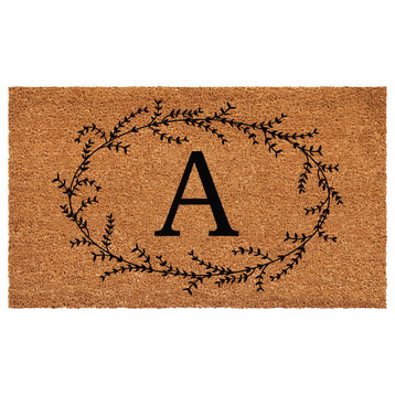 Calloway Mills Rustic Leaf Vine Monogrammed Doormat, 36"x72", Letter A