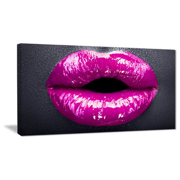 "Purple Lip Makeup" Canvas Print, 40"x20"