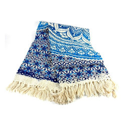 Mira (L) - Mandala Throw Blue 50 By 70", Mira - Throws