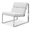 Angel Chair White Faux Leather Chrome Frame