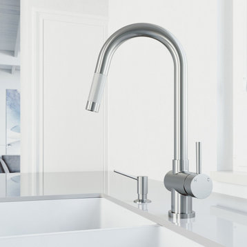 Vigo VG02008K5 Gramercy 1.8 GPM 1 Hole Pull-Down Kitchen Faucet - - Stainless