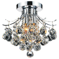 3-Light Flush Mount with Chrome Finish