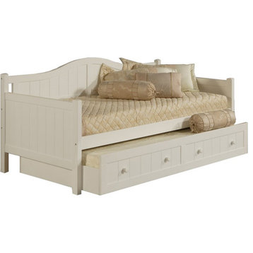 Catania Modern / Contemporary Wood Daybed in White With Trundle