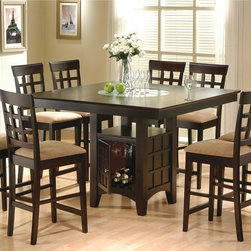 Coaster 100438 100209 9 PC Cappuccino Counter Height Table Chair Set - Dining Sets