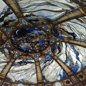 Dome, Stained glass and Metal frame, Coupole, vitraux