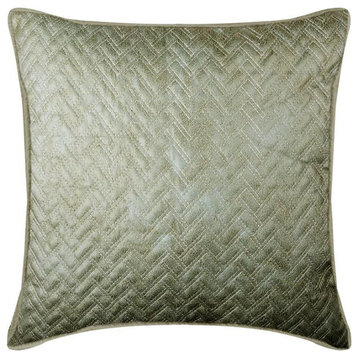 22 x 22 inch Chevron & Quilted Gray Leather Pillow Covers, Chevron Greys