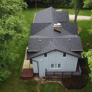 PURE BLACK ROOF - Overhead Aerial Property Overview