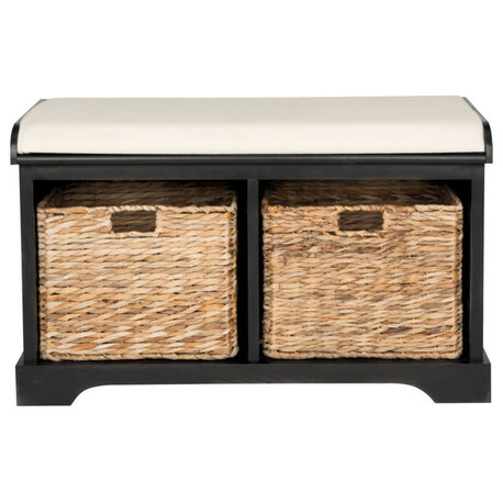 Wren Wicker Storage Distressed Black