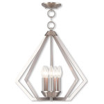 Livex Lighting - Livex Lighting 40925-91 Prism - Five Light Chandelier - Influenced by modern industrial style, the Prism aPrism Five Light Cha Brushed Nickel Clear *UL Approved: YES Energy Star Qualified: n/a ADA Certified: n/a  *Number of Lights: Lamp: 5-*Wattage:40w Candelabra Base bulb(s) *Bulb Included:No *Bulb Type:Candelabra Base *Finish Type:Brushed Nickel
