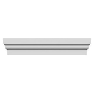 Ekena Millwork Crosshead - 74" Bottom Width White Polyurethane Window Accent