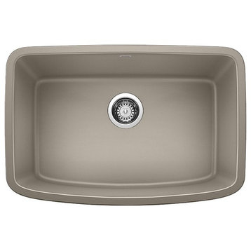 Blanco 442549 Valea 27"x18" Granite Single Bowl Kitchen Sink, Truffle