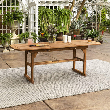 Modern Solid Acacia Wood Slatted Patio Dining Table
