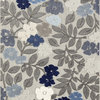 Ostro Modern Floral Area Rug, Blue & Gray, 7'11'' X 10'3''