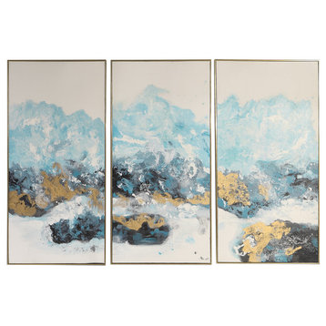 Crashing Waves Abstract Art, Set of 3