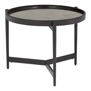 22 Peacock Design Glass /& Metal Side Table by Trademark Innovations