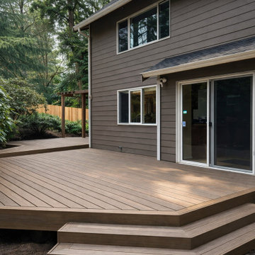 Wood Deck Replacement with Built-In Seating