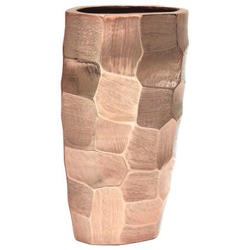 Pounded Metal Vase, Copper