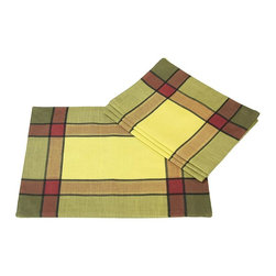 Xia Home Fashions - Riviera Table Linens 14"x20" Placemats, Celery, Set of 4 - Placemats