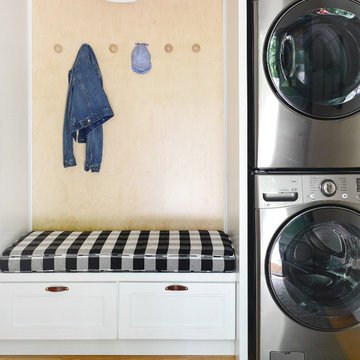 Buffalo check bench cushion rounds out mudroom
