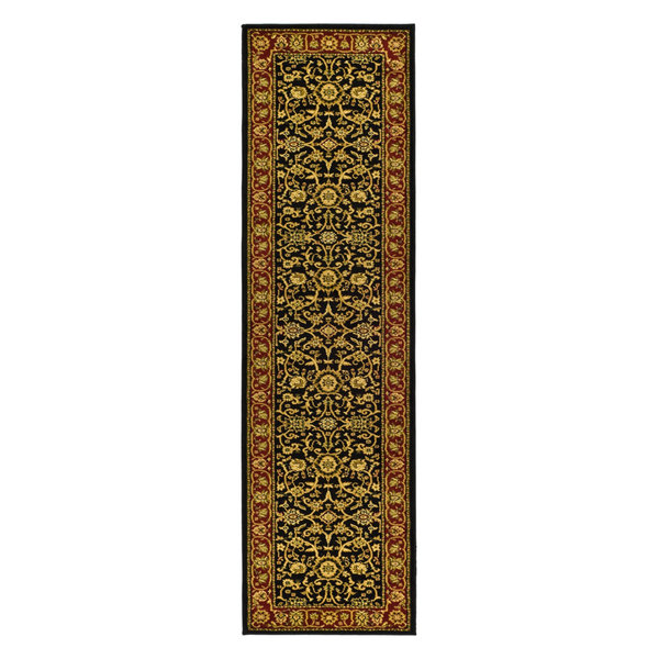 SAFAVIEH Lyndhurst Collection 2’3″ x 6′ Black / Red LNH212G Traditional Oriental Non-Shedding Living Room Entryway Foyer Hallway Bedroom Runner Rug