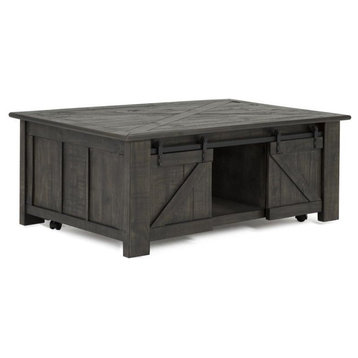 Beaumont Lane Wood Lift Top Coffee Table in Weathered Espresso