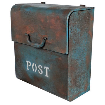 CJ Wall Mounted Mailbox, Rustic Blue