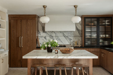 Example of a transitional kitchen design in San Diego