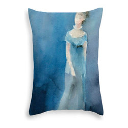 Blue Jane Austen Decorative Pillows - Decorative Pillows