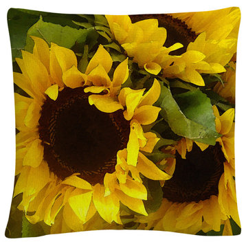 Amy Vangsgard 'Sunflowers' Decorative Throw Pillow
