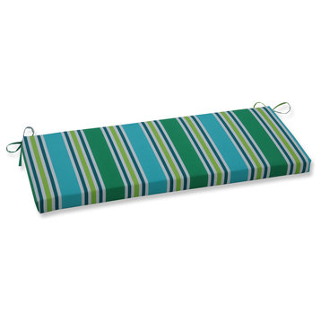 Outdoor/Indoor Aruba Stripe TurquoiseGreen Bench Cushion