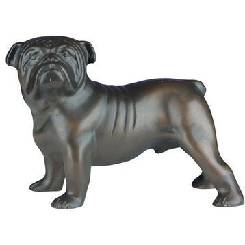 Sculpture Statue Stoic Standing Bulldog English Dog HandCast Resin