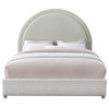 Milo Velvet Upholstered Bed, Cream, Queen