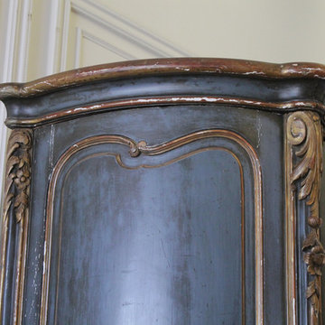 19th Century Louis XV Style French Polychromed Armoire