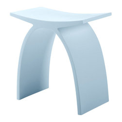 ADM Bathroom Design - ADM Curved Bath Stool, White, 17" - Shower Benches & Seats