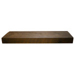 Punky Hill - Rustic Sawmill 36"x10" Floating Shelf With Brackets - 36" long, 3" thick and 10" deep will accommodate your dishes, planters and cookware.  This shelf has a sawmill texture with a rustic finish that will accent your favorite wall.  Easy to hang as floating shelf with two 8" invisible shelf brackets, included.  All sizes are available.  Free Shipping!