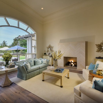 Calming Rancho Santa Fe Living Room Design Overlooking the Fairway