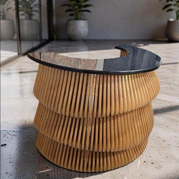 Modern Reception Counter Desk "Flowing waterfall"
