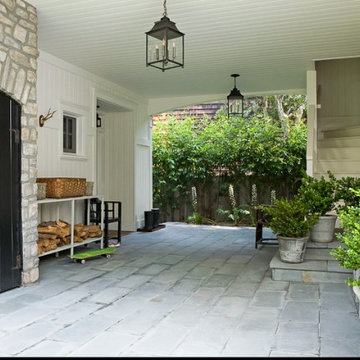 Patio Lighting with Gas Lanterns & Electric lights