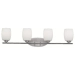 Kichler Lighting - Kichler Lighting 5099NI Eileen 4-Light Bath Fixture, Brushed Nickel - Named after famed furniture designer Eileen Gray,Eileen Four Light Ba Brushed Nickel White *UL Approved: YES Energy Star Qualified: n/a ADA Certified: n/a  *Number of Lights: Lamp: 4-*Wattage:100w A19 Medium Base bulb(s) *Bulb Included:No *Bulb Type:A19 Medium Base *Finish Type:Brushed Nickel