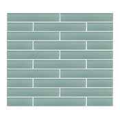 Seafoam Green Glass Subway Tile, 2"x12" Tiles, Set of 6