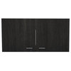 Bowery Hill Modern Engineered Wood Wall Cabinet in Espresso/White