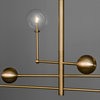 Art Deco Glass Ball LED Chandelier, Gold, 3 Balls, Transparent Glass, Cool Light