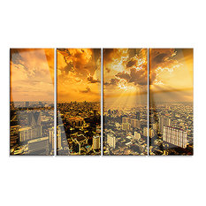 "Light Shining Through Dark Clouds" Metal Art, 4 Panels, 48"x28"