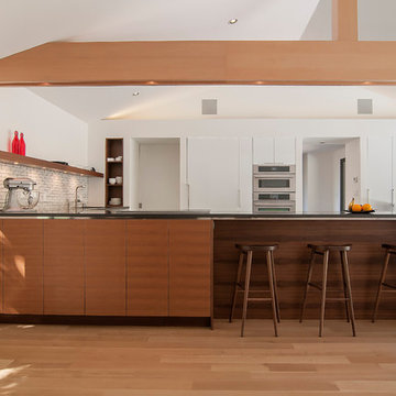 Modern walnut and white