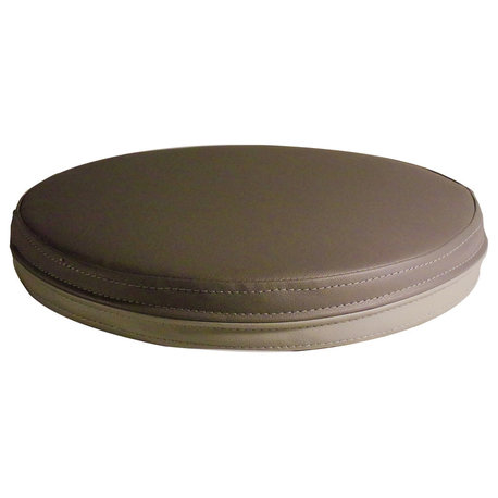 Round Leather Seat Cushion for Stool, Darkgrey/Lightgrey