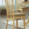 Monarch Specialties Casual Side Chair with Slat Back in Natural, Light Wood