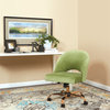 Lula Office Chair in Garden Green Fabric with Rose Gold Base