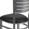 Silver Slat Chair-Black Seat