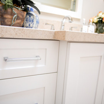 Custom bathroom vanities, coastal beach design white & cream handcrafted vanity